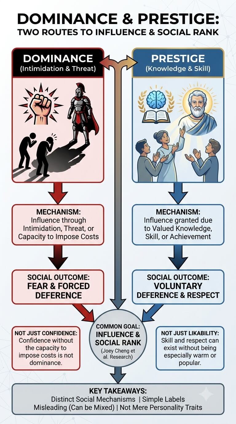 Dominance and Prestige Are Different Routes to Influence