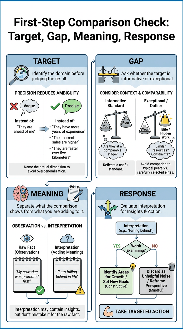 First-Step Comparison Check: Target, Gap, Meaning, Response