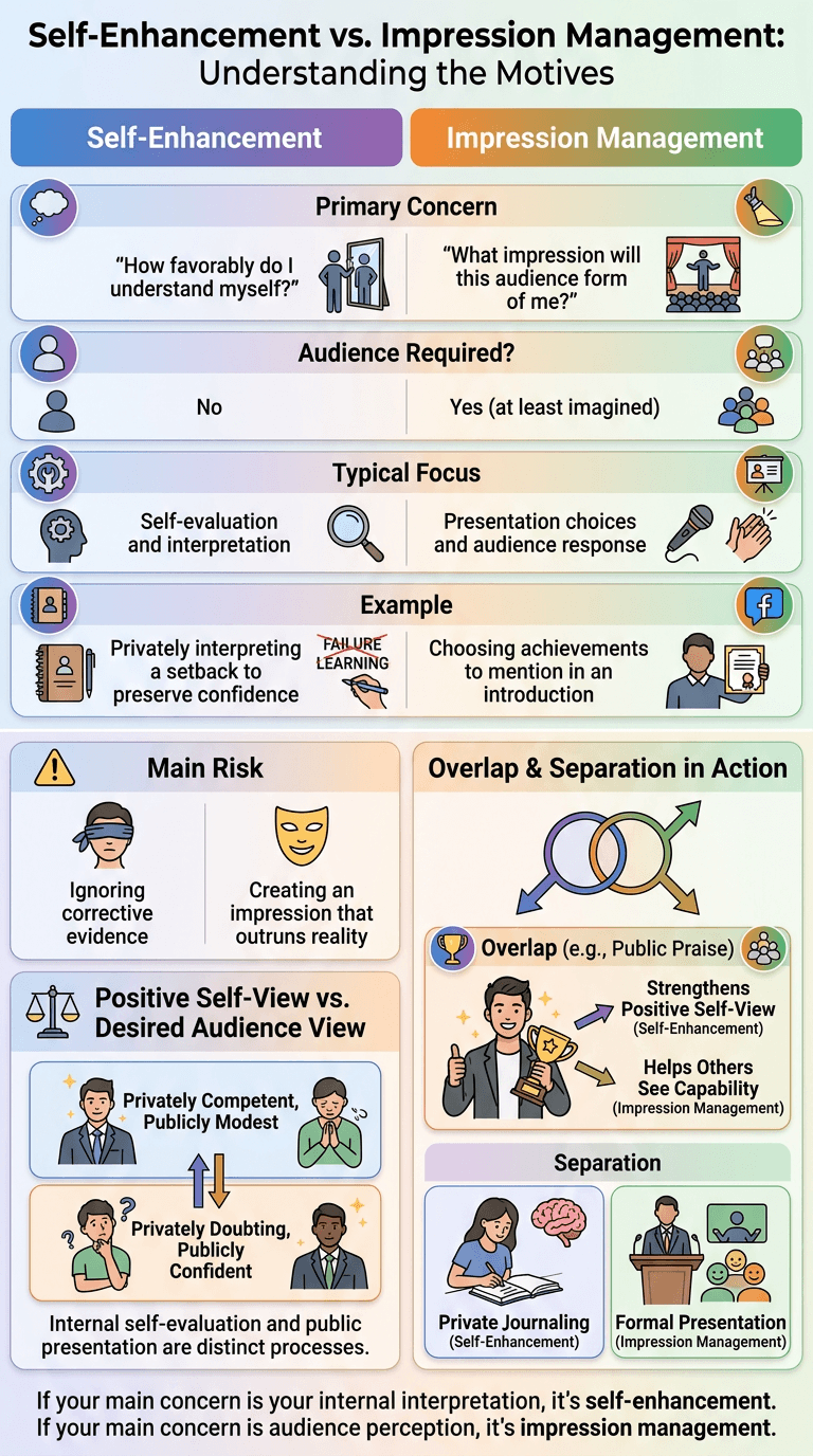 Self-Enhancement vs Impression Management