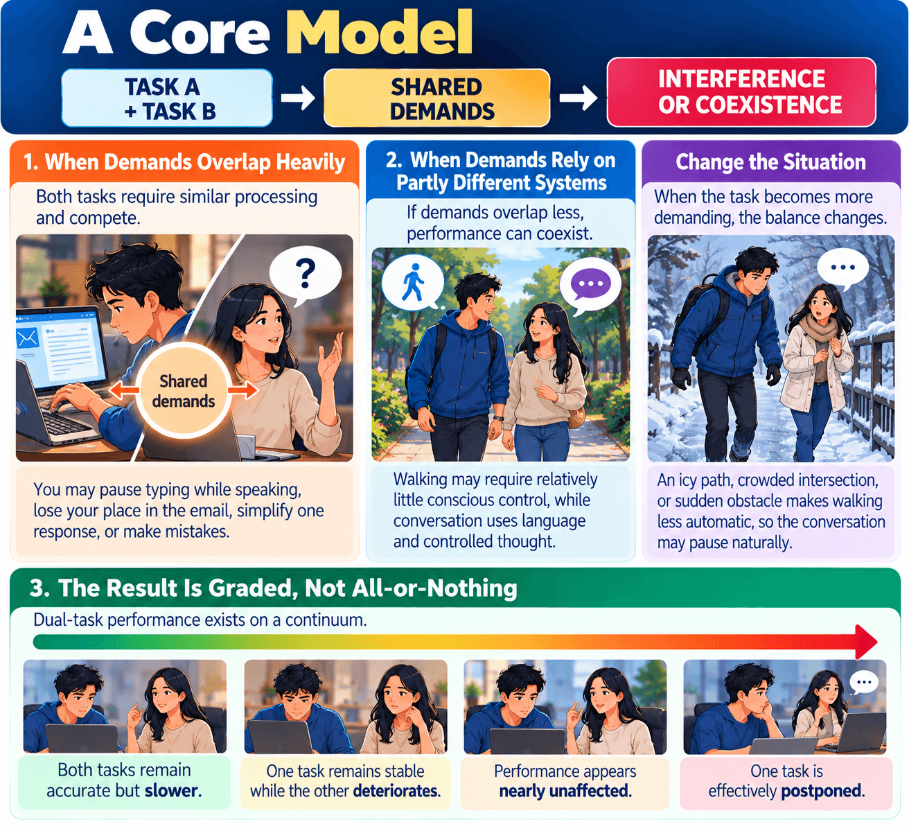 A Core Model: TASK A + TASK B → SHARED DEMANDS → INTERFERENCE OR COEXISTENCE