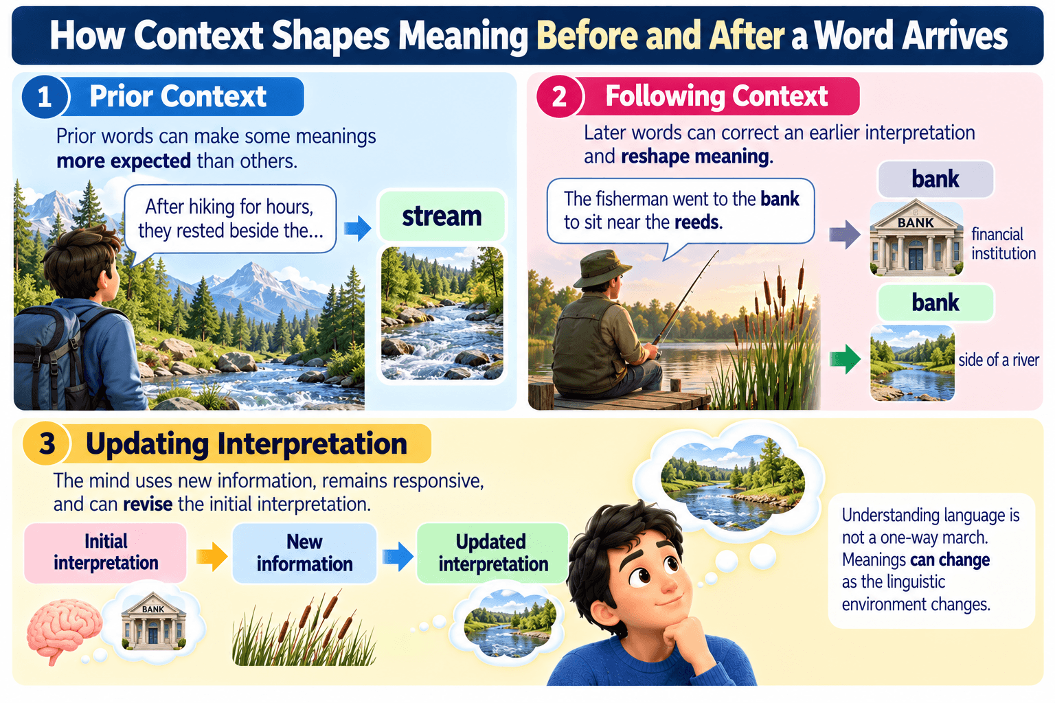 How Context Shapes Meaning Before and After a Word Arrives