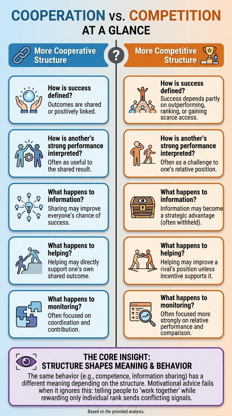 Cooperation vs Competition at a Glance