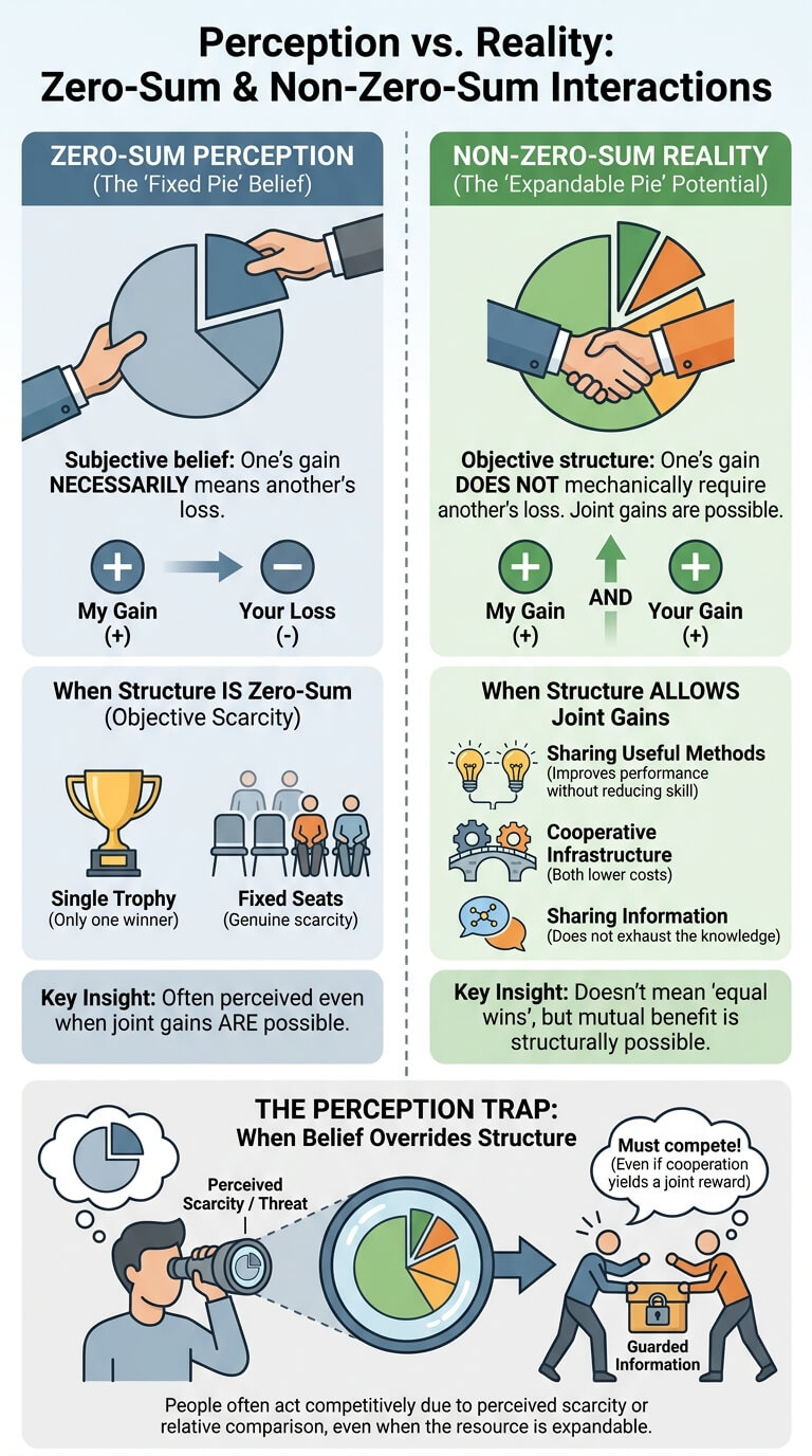 Zero-Sum and Non-Zero-Sum Perceptions