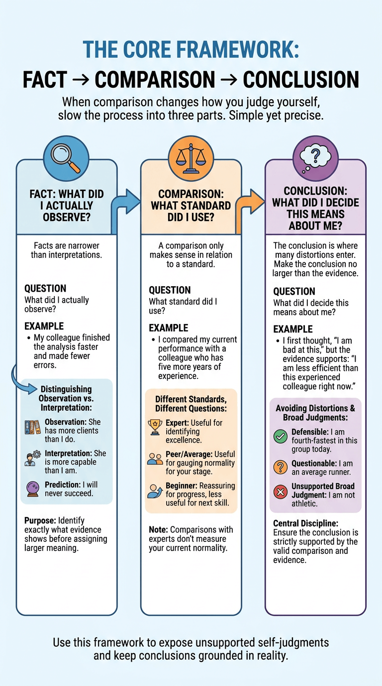The Core Framework: FACT → COMPARISON → CONCLUSION