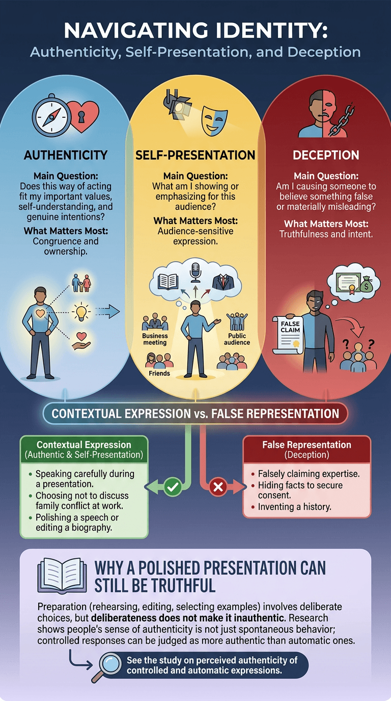 Authenticity vs Self-Presentation vs Deception
