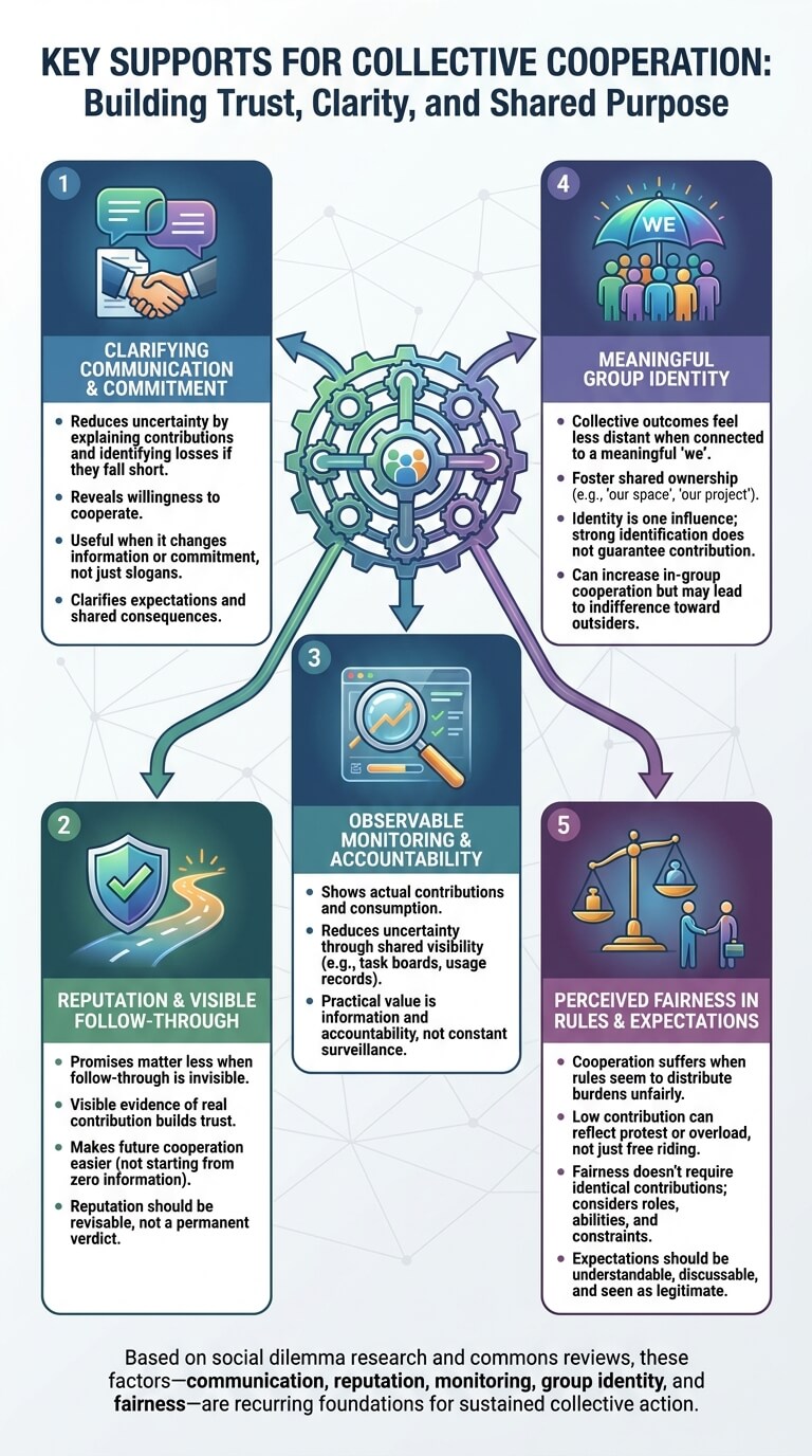 What Supports Collective Cooperation