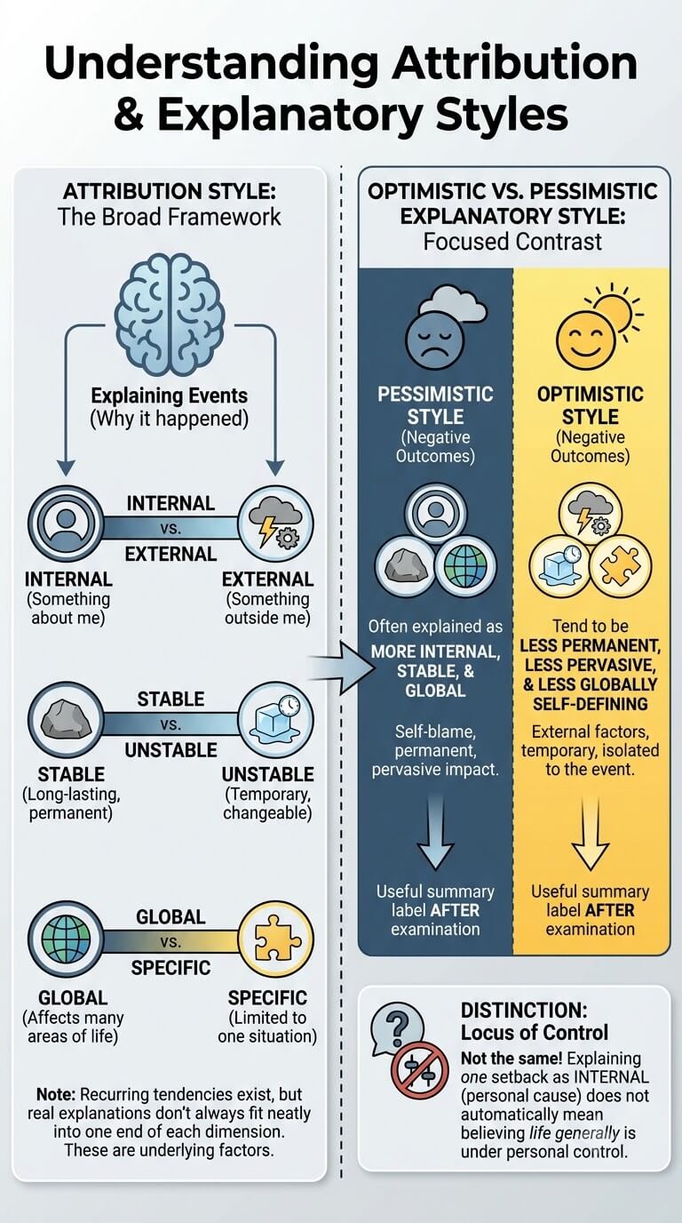 Attribution Style vs Optimistic and Pessimistic Explanatory Style