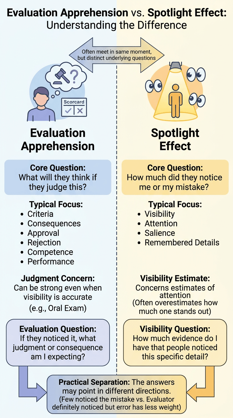 Evaluation Apprehension vs Spotlight Effect