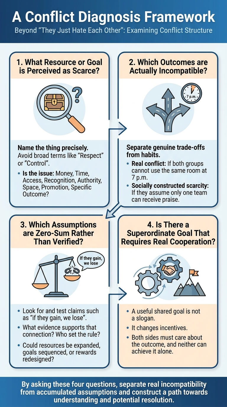 A Conflict Diagnosis Framework