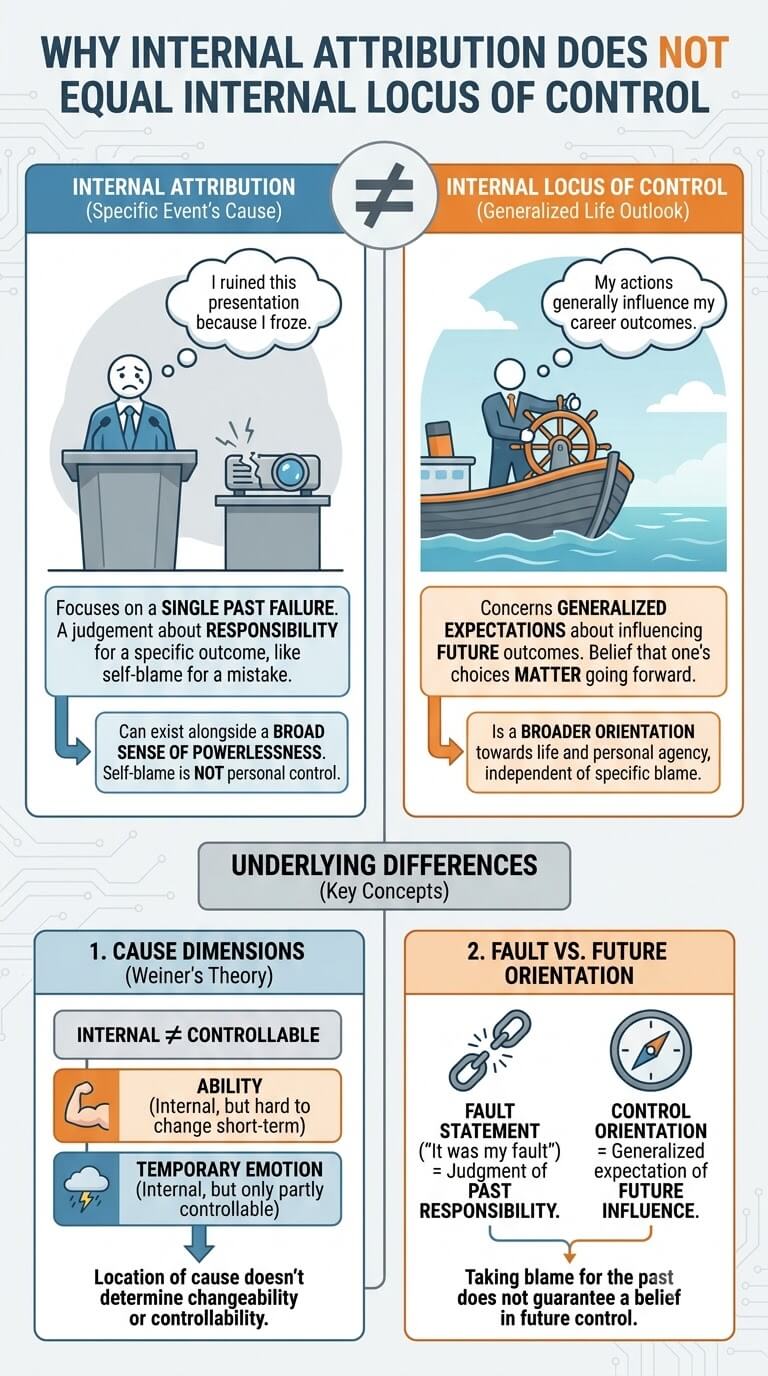 Why Internal Attribution Does Not Equal Internal Locus of Control