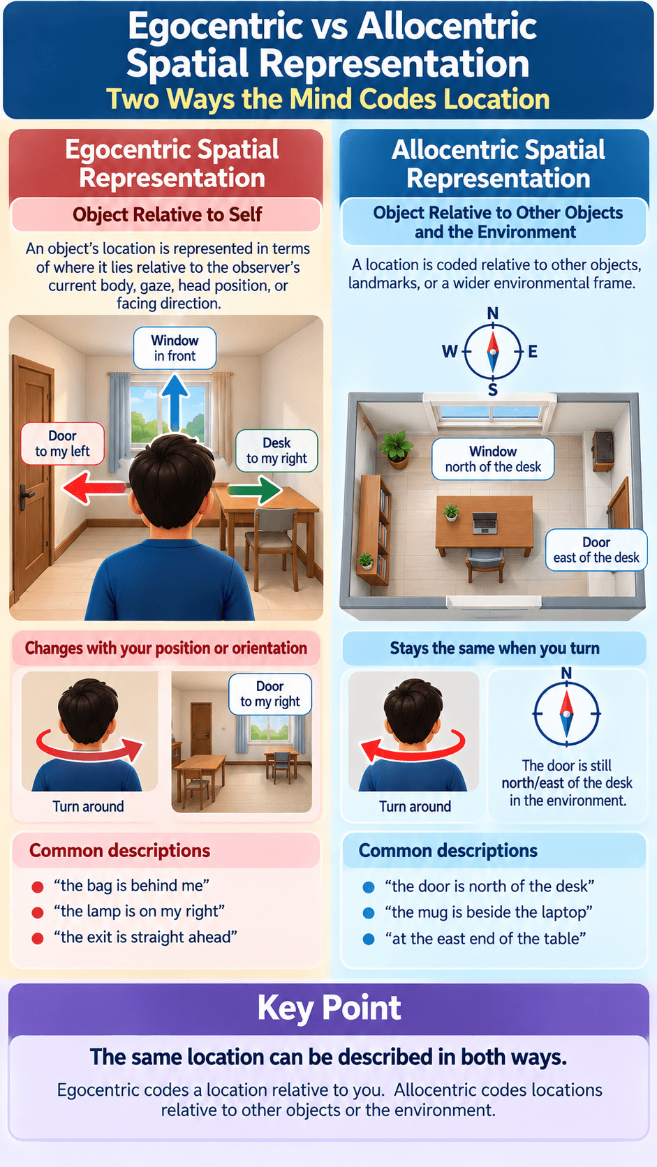 Egocentric vs Allocentric Spatial Representation