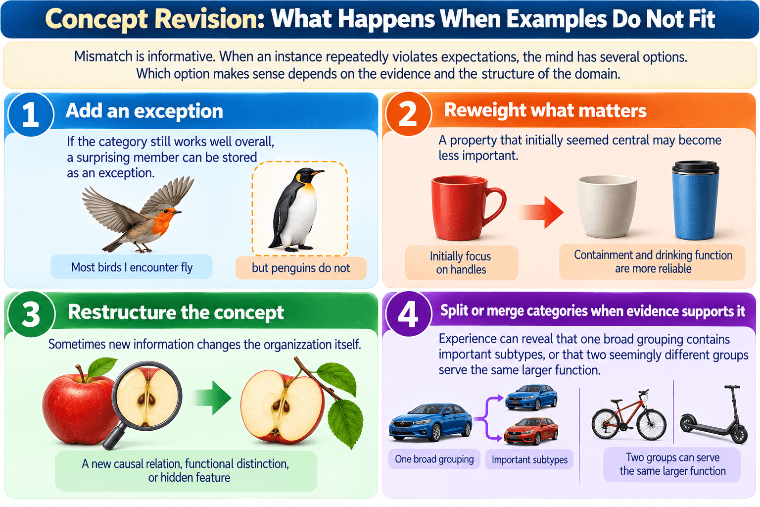 Concept Revision: What Happens When Examples Do Not Fit