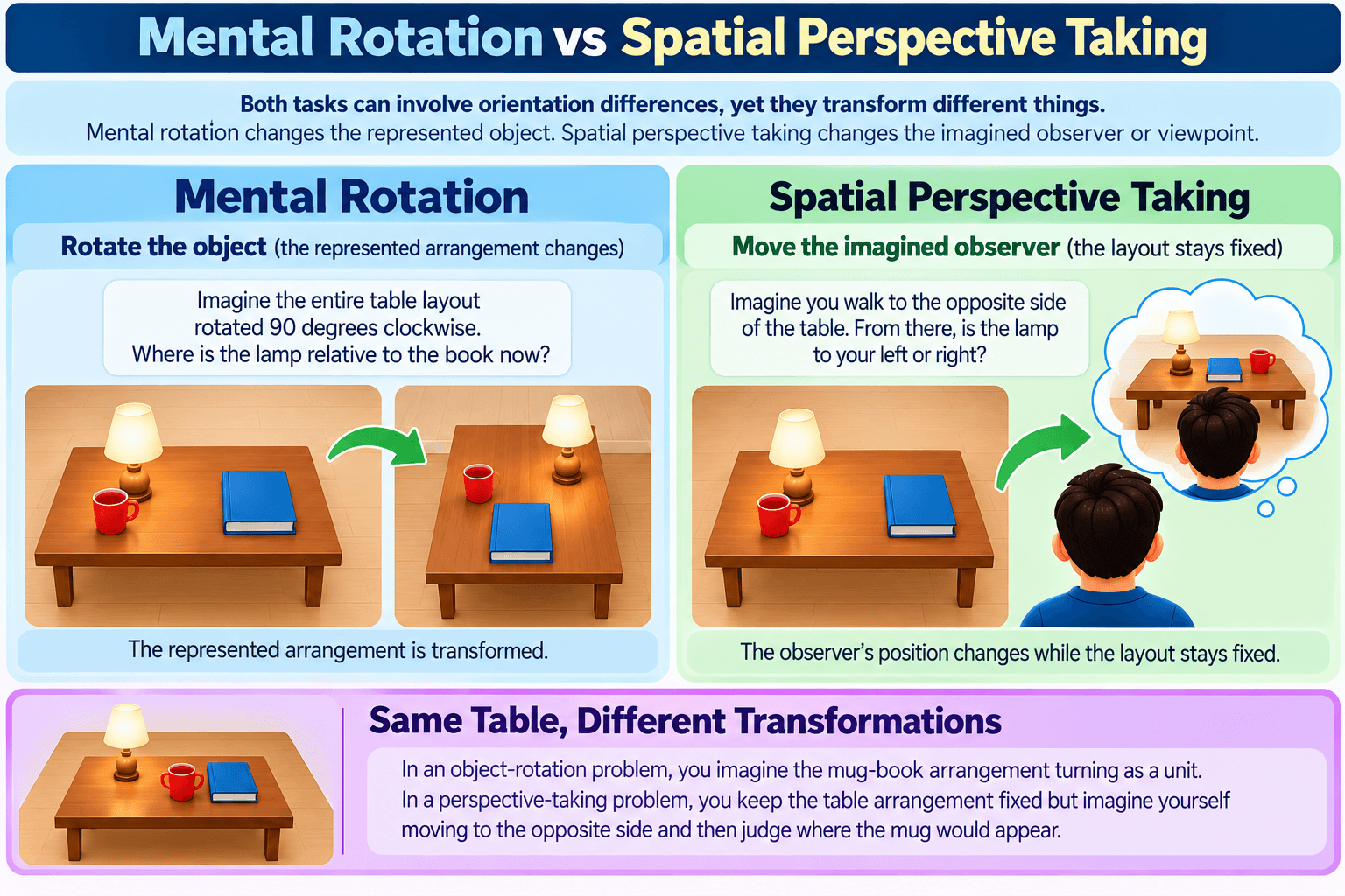 Mental Rotation vs Imagination and Spatial Ability