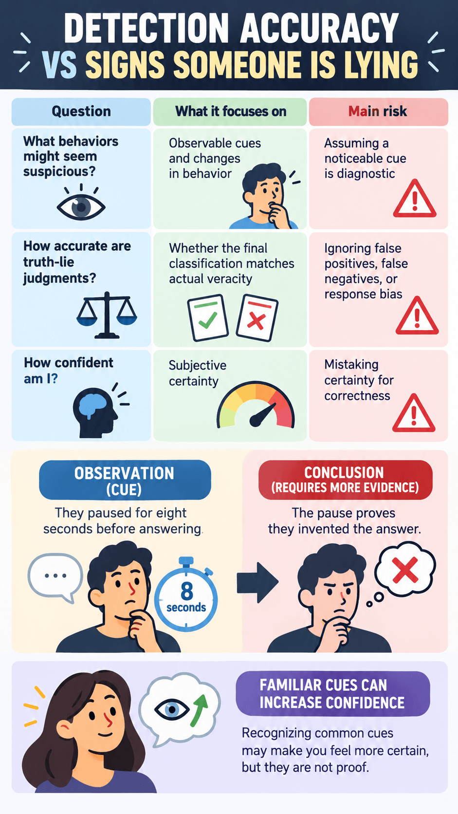 Detection Accuracy vs Signs Someone Is Lying