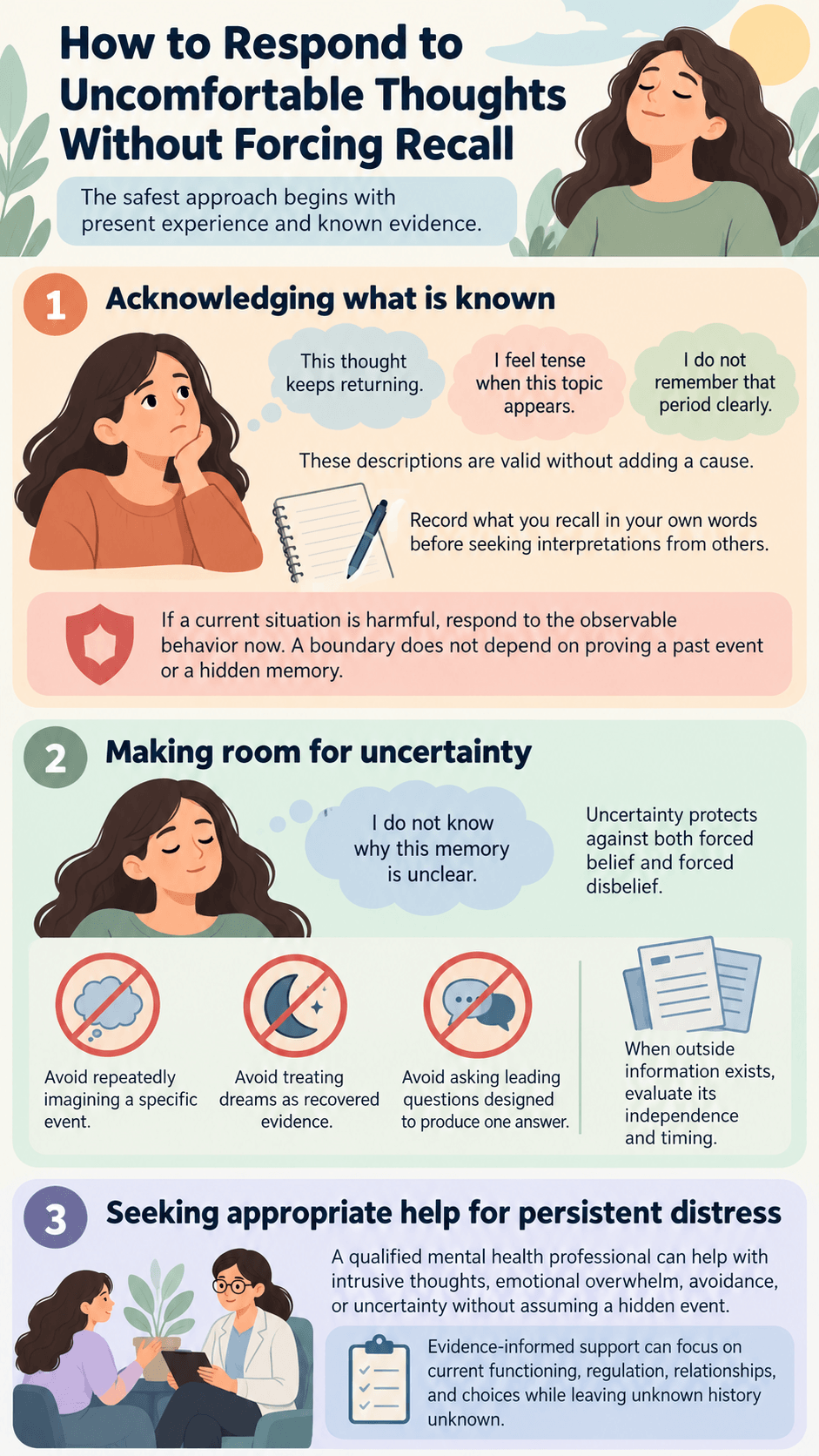 How to Respond to Uncomfortable Thoughts Without Forcing Recall