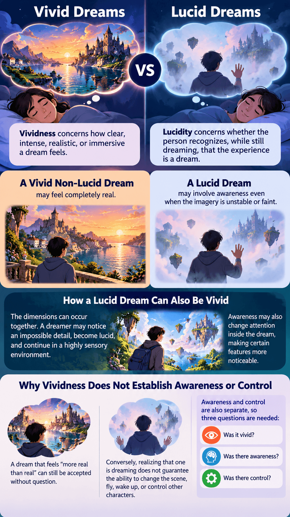 Vivid Dreams vs Lucid Dreams