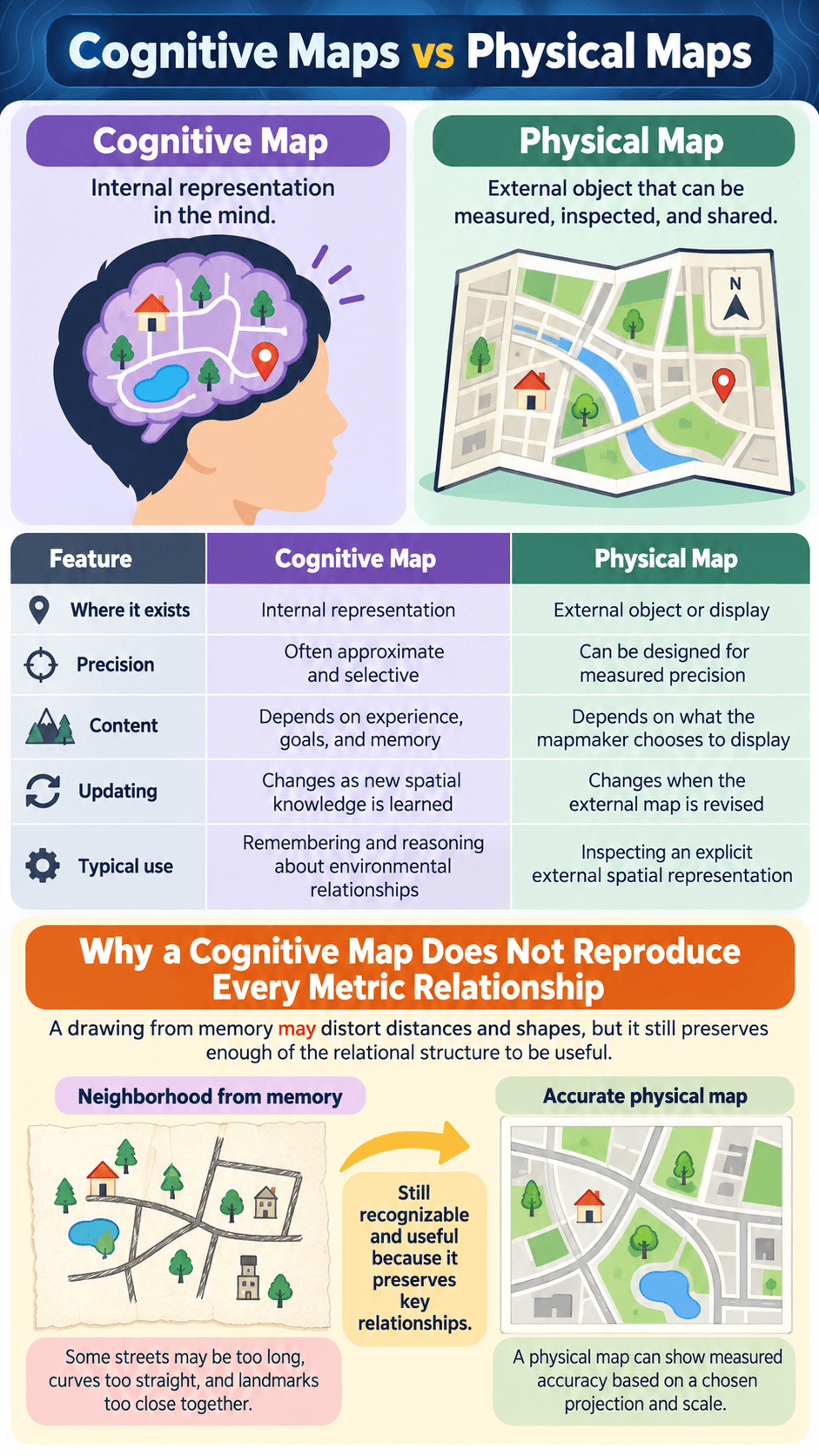 Cognitive Maps vs Physical Maps