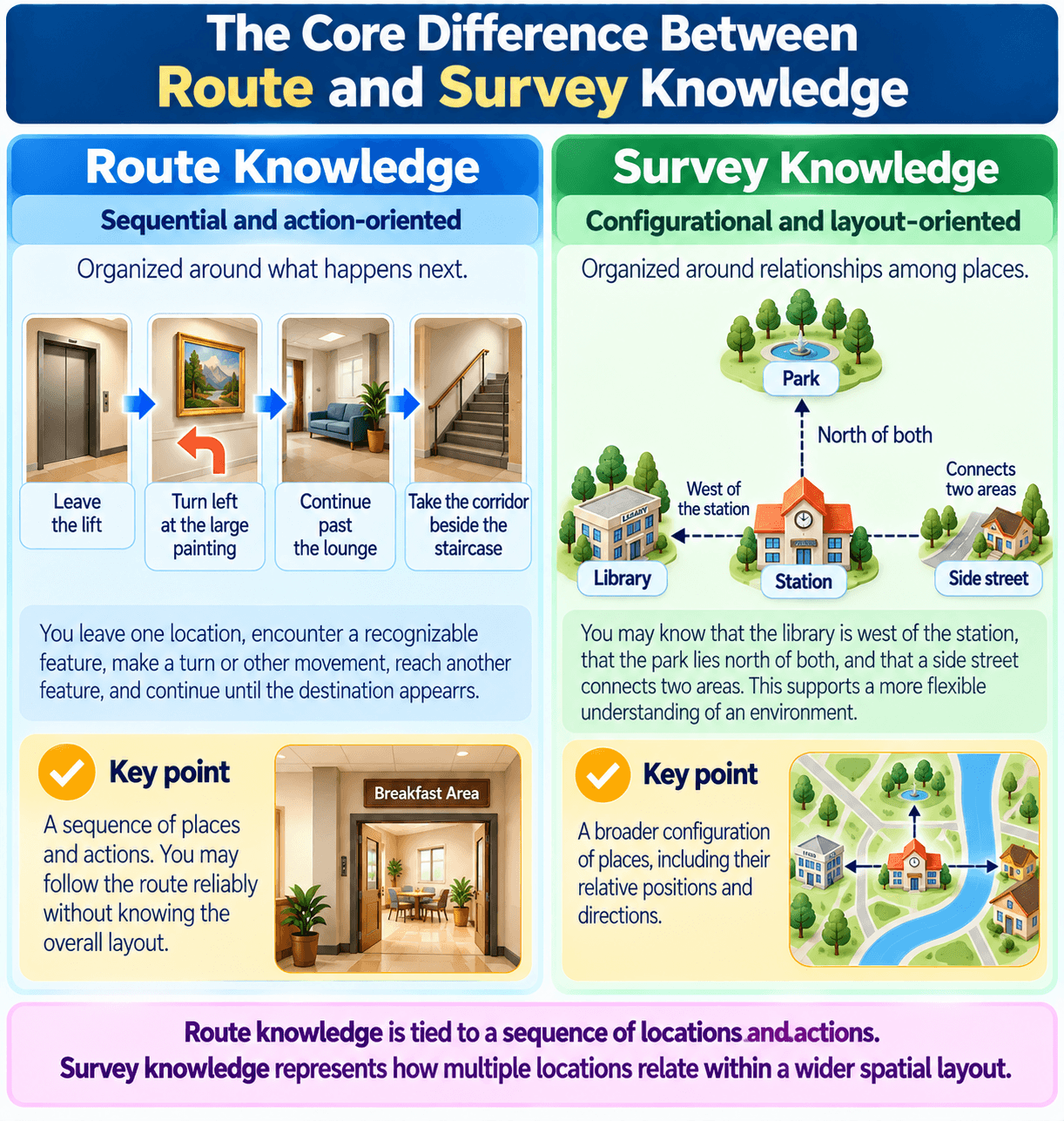 The Core Difference Between Route and Survey Knowledge