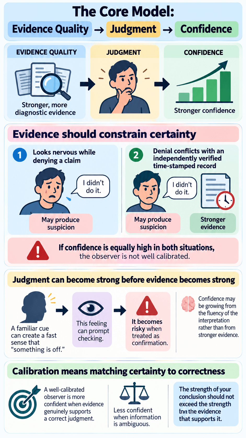 The Core Model: Evidence Quality → Judgment → Confidence
