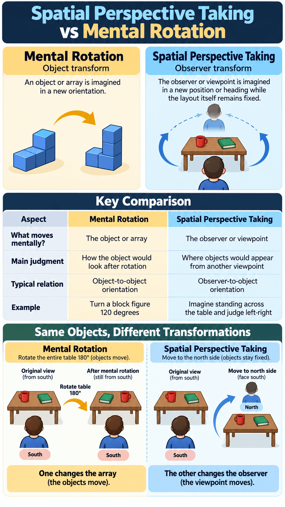 Spatial Perspective Taking vs Mental Rotation