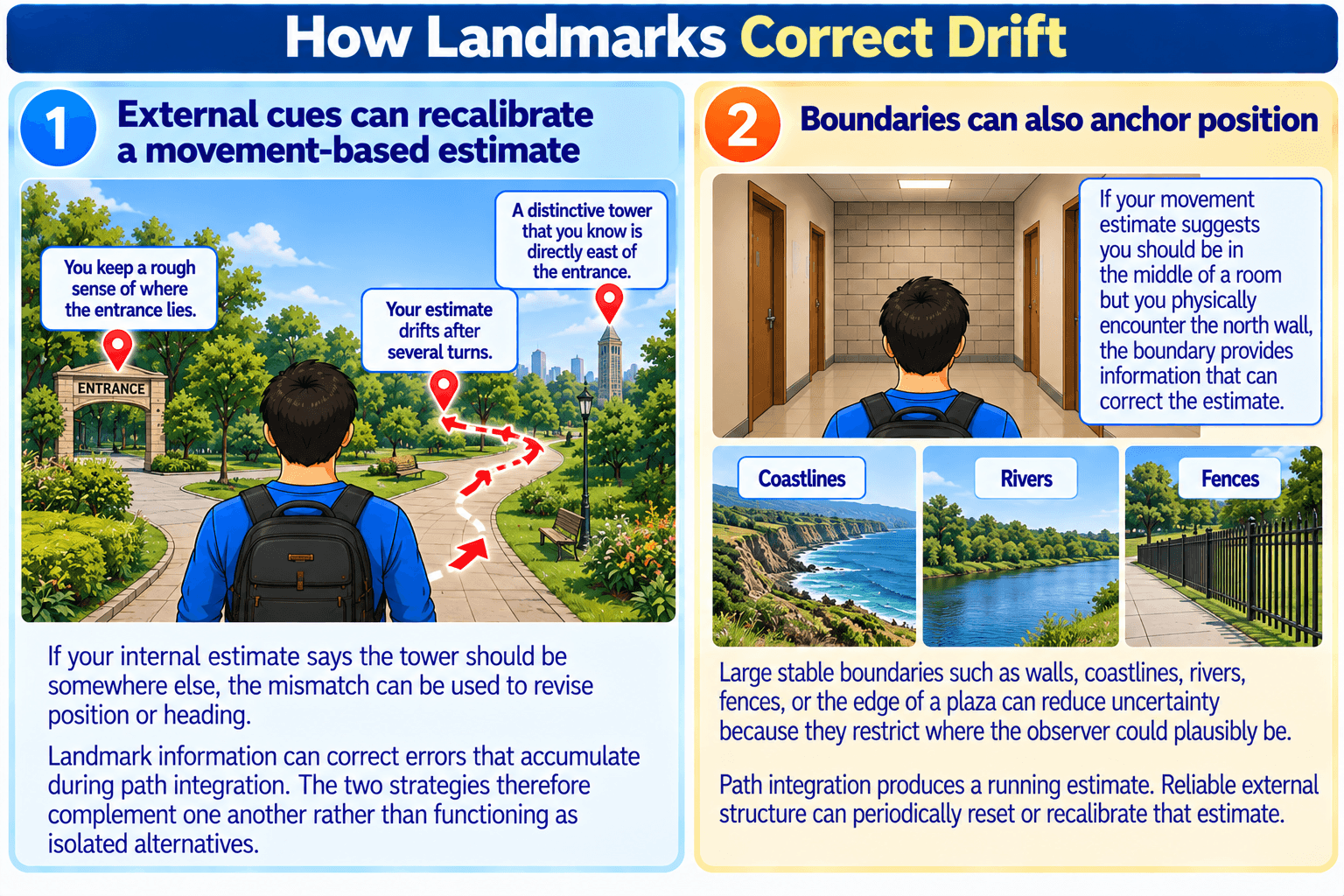 How Landmarks Correct Drift